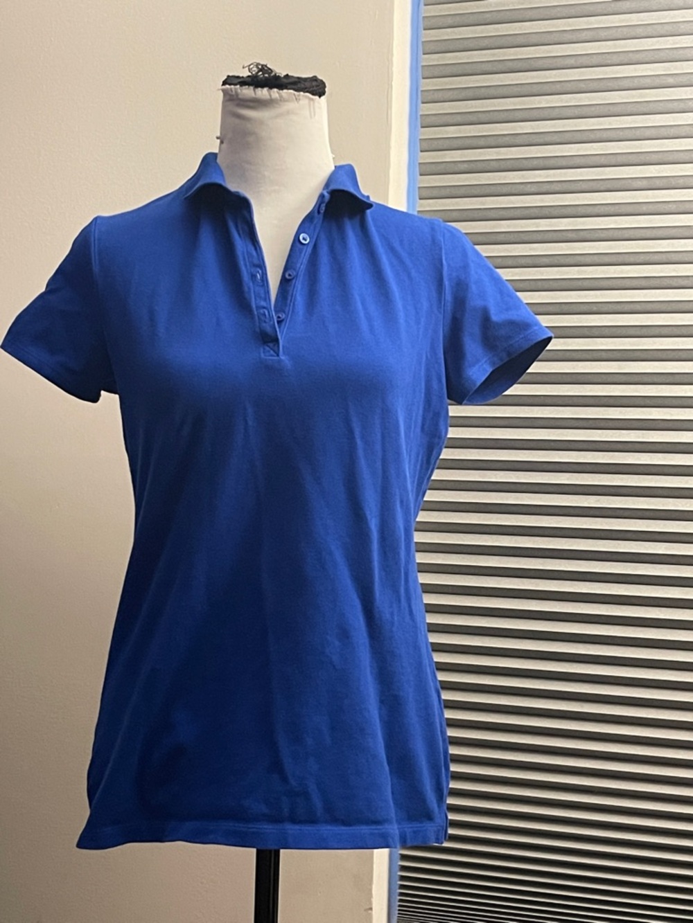 Women's Blue Polo Shirt - Classic Short Sleeve Top